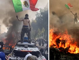 Manifestante con bandera mexicana se vuelve viral; divide opiniones en México por protesta contra ICE